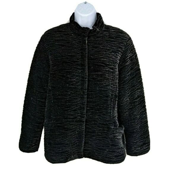 Carol Cohen Rayon Silk Crinkled Velvet Jacket - Picture 1 of 11